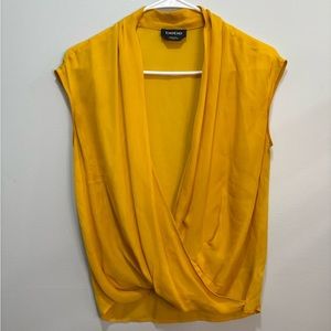 Bebe Yellow Draped Women's Top